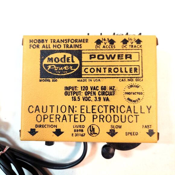 Model Power Train Transformer Controller Model 100 USA 16.5 VDC, 3.9 VA *Tested - Picture 2 of 3